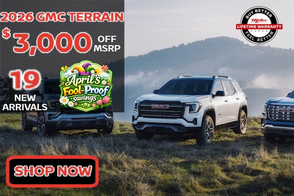 Big Savings on the GMC Terrain thsi Month at Miller Auto 
